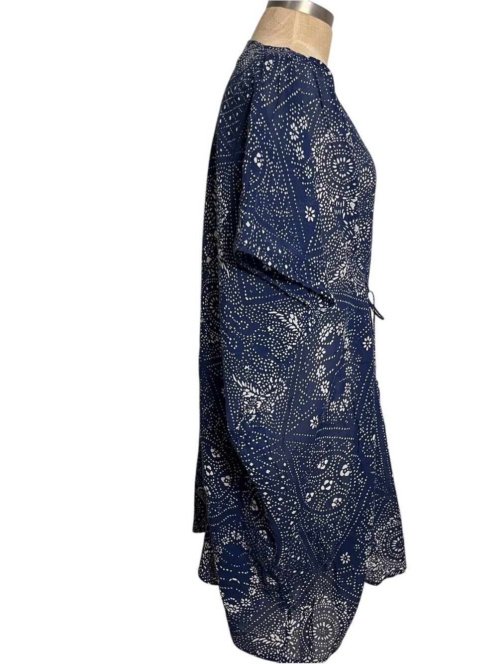 Garnet Hill Organic Cotton Printed Caftan Tunic Dress Coverup Size M - Picture 3 of 8